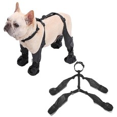 BUZOO 강아지 신발 장화 강아지 논오프 일체형 신발, 1개, 블랙