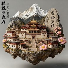 雲南 香格里拉 亞克力 磁吸 冰箱貼 旅遊紀念品, 如圖所示