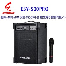 燕聲 ENSING ESY-500PRO藍芽MP3 FM手提卡拉OK小音響 附無線麥克風, ESY-500PRO