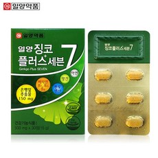 일양약품 징코플러스 은행잎추출물 기억력 혈행개선, 30정, 1개