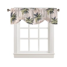 IDOWMAT Palm Tree 타이 업 밸런스 커튼 137.2cm x 45.7cm(54 x 18인치) 세미 시어 로드 포켓 거실 주방 침실