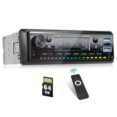 [ 914565 ] 싱글 디지털 블루투스 멀티미디어 자동차 스테레오 라디오 MP3 플레이어 USB/TF/AUX-in FM LCD 디스플레이 + 64GB SD 카드 포함, [ 914565 ] 싱글 디지털 블루투스 멀티미디어 자