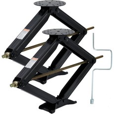 7500파운드 무거운 차량용 RV 안정지지대 30인치 조절 가능 캠퍼 트레일러 가위잭과 크랭크 손잡이 4인치에서 리프트 높이 분체도장 강철로 제작된 여행용 캠퍼용, 2pcs