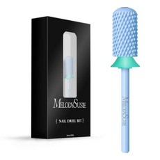 네일드릴비트 각질 제거 파츠 멜로디수지 안전 네일 드릴 비트 332 부드러운 원형 상단 대형 배럴 카바이드 매니큐어 페디큐어 큐티클 젤 폴리싱용 초보자용 로즈 골드 시리즈 비트, Coarse-C, Light Blue, 1