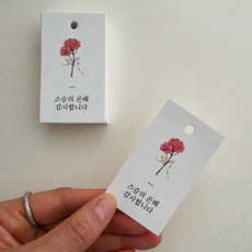 카네이션 선물포장 택 어버이날 스승의날 감사합니다 태그, 50개, 스승의은혜