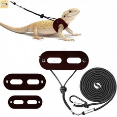 【熱銷！臺灣出貨】蜥蜴牽引帶/爬蟲/小寵牽引繩, 棕色-無翅膀(純背帶), 1個