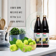 유기농 노니 100% 원액주스 750mx4병 메디큐라 NFC, 750ml