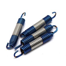 ZSDTRP 4PCS 75MM 범용 스테인레스 개폐식 스프링 배기관 오토바이 소음기 머플러 스틸, Half Blue, Half Blue