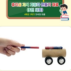 초등4학년 자석 이용 휴지심 자석자동차 만들기 5인세트 철가루상자 자력선실험 STEAM 과학교구