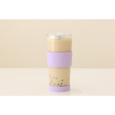 티보코 유리 투명 티 버블티 리유저블 콜드 컵 700 텀블러 (텀블러 ONLY), 라벤더 퍼플, 1개