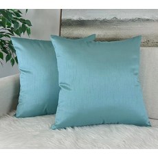 Aiking Home 61x61cm(24x24인치) 인조 실크 스퀘어 유럽 샴 지퍼 잠금 아쿠아(2개 세트) Collection 129763 8926574191, 아쿠아