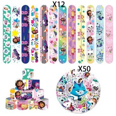 파티 선호합니다 선물 보상 인형 PINATA 얼굴 열쇠 팔찌 교실 STIKERS 생일 고양이를 만들기 고리 GABBYS 파티는 필러, 62pcs