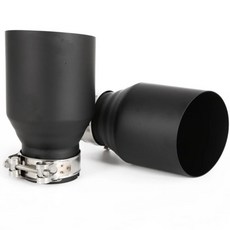 배기 시스템 엔드 파이프 자동차 단일 블랙 머플러, 14. 51MM IN 89MM OUT, 기본