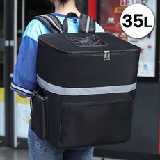 오토바이 자전거 도보 캠핑 보온 보냉 배달가방 다용도 백팩, 블랙