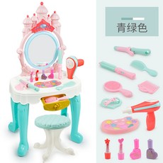 兒童公主梳妝檯玩具套裝，仿真化妝盒配椅子，女孩生日禮物首選, 女孩城堡梳妝檯, 1個