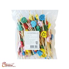 이홈베이킹 대나무하트스마일픽12cm 100개입, 1세트