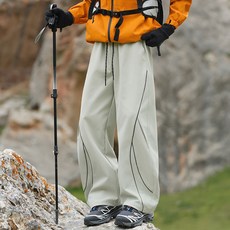 男款運動長褲 寬褲機能透氣防風防水 登山休閒工作褲