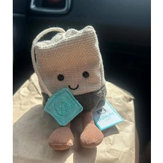 法國限定甜品蛋糕黑泡芙蛋糕毛絨玩具送兒童女生日情人節禮物, 18cm, 茶包3標