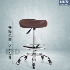 美容院專用凳子 旋轉升降高腳椅 理髮椅 美甲椅 廚房收銀前臺加高款靠背升降轉椅滑輪理髮師凳子, 新 棕色無靠背+ 腳踏 68-85cm, 1個