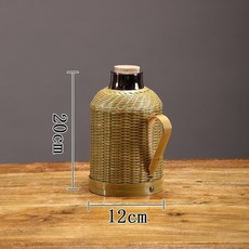 保溫壺 竹編熱水壺家用復古暖水壺玻璃內膽老式開水瓶茶室保溫瓶精編暖壺, 青絲精編細絲熱水瓶1.0L紅膽, 1個