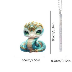 12간지 띠 캐릭터 키링 피규어 자동차 가방 열쇠고리 행운 재물운 원성취 액막이 멀티 참 장식, 8cm, 뱀