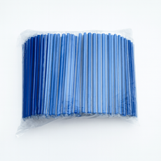 제이디팩 일자 빨대 7*210mm 파랑 개별포장 500개, 1세트, 500개입