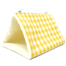 앵무새 고어텍스 보들보들 소재 체크 침대 중형, 옐로우, 1개