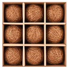 나무 장식용 브라운 크리스마스 장식품 - 겨울 휴가를 위한 대형 8cm(3.15인치) 크로셰 공 축제 장식을 소박한 비산 방지 전구 벌크 80mm 9개 팩 295222