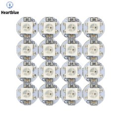 10-1000개 WS2812B 4핀 RGB LED 칩 5050 SMD (WS2811 IC 내장) 블랙 화이트 PCB 방열판 포함 DC5V 지원, 10 발광 색상2