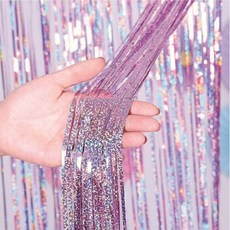 홈파티 배경장식 홀로그램 파티커튼 생일파티꾸미기 브라이덜샤워 소품, 1개, 홀로그램 블루