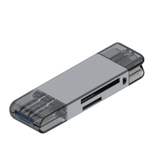 케이블팟 USB 3.0 고속 C타입 SD카드 리더기, 그레이