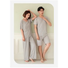 圓領情侶短袖睡衣褲