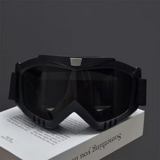 滑雪登山護目鏡 男女款騎行摩託車防風防眩光眼鏡 戶外運動雪地防紫外線防風沙防霧風鏡 抗UV 機車護目鏡, 【旗艦品質】黑框黑鏡片, 1個