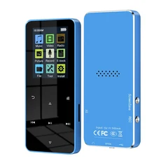 MP4 플레이어 2.0 인치 금속 음악 HiFi 블루투스 지원 카드 FM 알람 시계 전자 책 내장 스피커, 03 4GB, 02 Blue