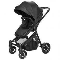 2-in-1 Lightweight Baby Stroller with Reversible Seat & All-Terrain Wheels One-Hand Fold Large S, Black