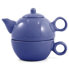 Blue Tea For One Cearmic 찻주전자 & 1컵 차 for Me Pot