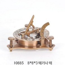 황동 나침반 엔틱 빈티지 오브제 클래식 캠핑 등산, 1개, 1 나침반 10885-8x8x3cm