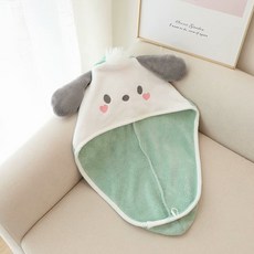 흡수력 좋은 헤어 드라이 타월 산호플리스 캐릭터 샤워캡, 1개, Pochacco