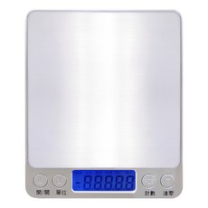 高精度廚房電子秤，輕巧設計，多單位轉換，一鍵歸零, 1個, 500g/0.01g繁中電池款（經典銀）