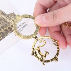 레트로목걸이 앤틱 레트로 노인 돋보기 목걸이 겸용 고양이, 본상품