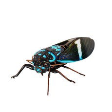 대만 예매미 매미 Formotosena seebohmi 곤충 동물 모형 16cm 3D 입체 종이 조립 퍼즐 DIY 키트 페이퍼 토이 크래프트, 블루