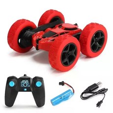 양면 플립 리모컨 자동차 고속 360 회전 드리프트 Rc 스턴트카 무선조종 제어 4WD RC카, 2. Red, 1개