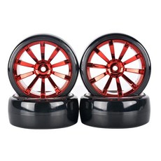 부드러운 드리프트 타이어 어댑터 1/10 RC 모델 자동차 차량 액세서리 사쿠라 D5 YOKOMO 63x26mm 12mm 4 개, A-Red