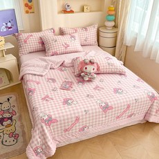 아동 시원한 여름 이불 귀여운 캐릭터 키즈 침구 낮잠이불 (이불만!), 핑크플래드마이멜로디
