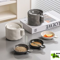 創意陶瓷醬料碟 筷托兩用設計, 1個, 旣是醬料碟也是筷托-折疊收納幹凈整潔,【奶白】醬料碟-4個碟子