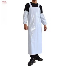 내유성 두꺼운 가죽 앞치마 방수 주방 카페 미용 내구성 남녀 공용 긴 알칼리 저항성 오염, 흰색 두꺼운 더블 스트랩 115x80소매