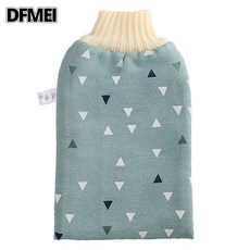 DFMEI 搓背工具洗澡巾搓背刷家用成人雙面搓後背不求人搓澡巾手套洗澡刷, 1個, 綠 色:如圖, 1個裝