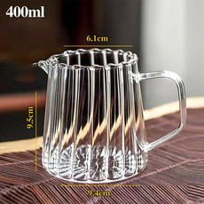 스트라이프 패턴 내열유리 주전자 티팟 투명 공도배 150ml, 400ml, 400ml