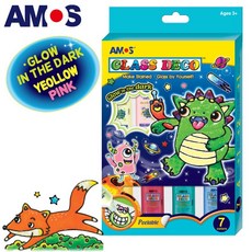 韓國AMOS 7色夜光主題玻璃彩繪 繪畫玩具 (台灣總代理公司貨), 1盒