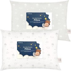 KeaBabies 1팩 유아용 베개 2세에서 5-13x18인치) 부드러운 유기농 면 아동용 베개 수면 여행 학교 어린이집 낮잠 유아 침대 세탁기 사용 가능 베개, Wild Horns